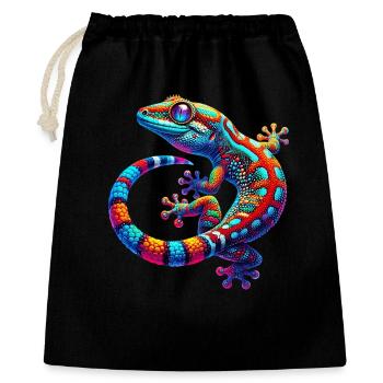 Gecko - Geschenkbeutel aus Baumwolle (40 x 50 cm) - Schwarz - Vorne