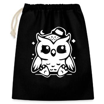 Cute Owl Figurine with Hat - Gift Bag 40 x 50 cm - black - Front