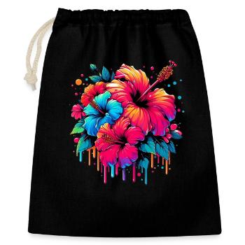 Hibiscus Flowers - Gift Bag 40 x 50 cm - black - Front