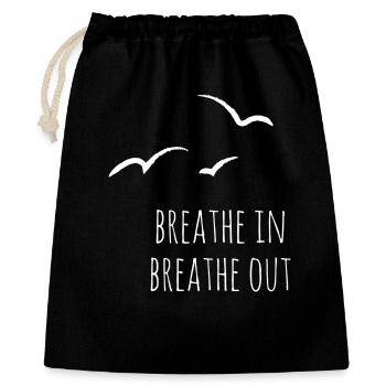 inhale exhale - Gift Bag 40 x 50 cm - black - Front