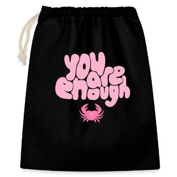 You Are Enough Crab – Positive Self-Love Design - Gift Bag 40 x 50 cm - black - Front
