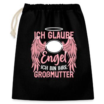 ich Glaube an Engel ich bin ihre großmutter - Geschenkbeutel aus Baumwolle (40 x 50 cm) - Schwarz - Vorne