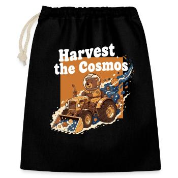 Cosmos harvest bear on tractor - Gift Bag 40 x 50 cm - black - Front