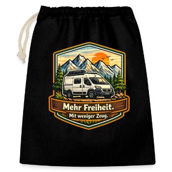 Camping-More Freedom-With Less Stuff-Camper - Gift Bag 40 x 50 cm - black - Front