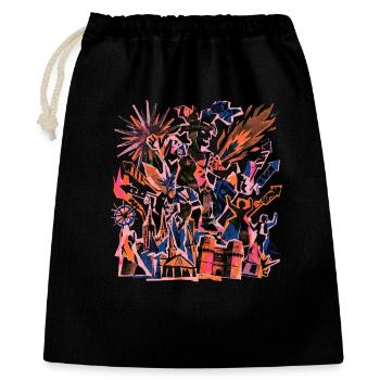 Fallas De Valencia Risographie - Sac cadeau 40 x 50 cm - noir - Devant