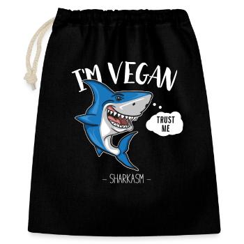 Vegetarian shark - vegetarian - humor / funny - Gift Bag 40 x 50 cm - black - Front
