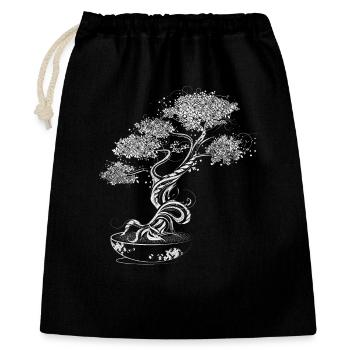 Bonsai Baum - Geschenkbeutel aus Baumwolle (40 x 50 cm) - Schwarz - Vorne