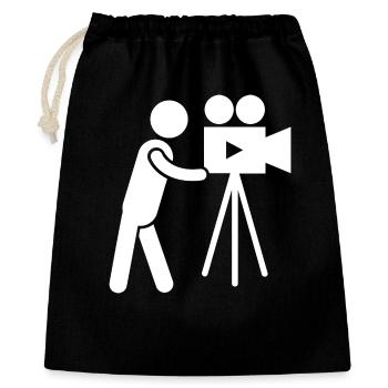 Cameraman caméraman photographe photographe - Sac cadeau 40 x 50 cm - noir - Devant
