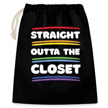 Pride Month - Straight Outta The Closet - Gift Bag 40 x 50 cm - black - Front