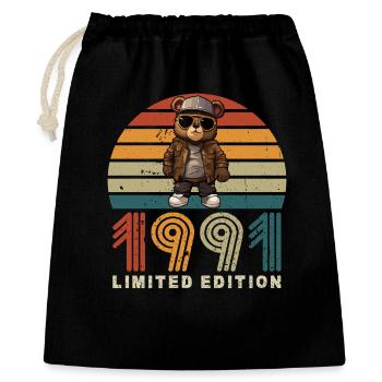 Édition limitée 1991 Année de construction Anniversaire Vintage - Sac cadeau 40 x 50 cm - noir - Devant