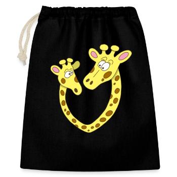 Coeur de girafe - Sac cadeau 40 x 50 cm - noir - Devant