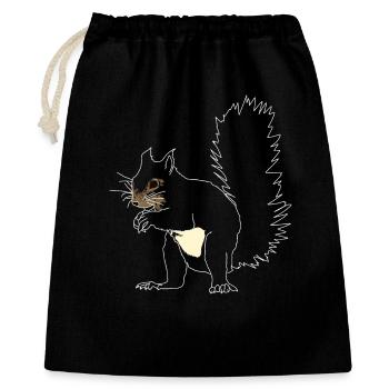 Lineart écureuil - Sac cadeau 40 x 50 cm - noir - Devant