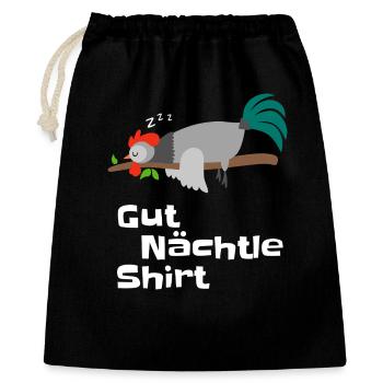 Chemise de nuit motif coq, pyjama, cadeau - Sac cadeau 40 x 50 cm - noir - Devant