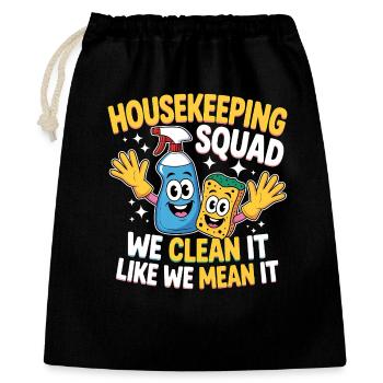 Conception de nettoyage amusante - Sac cadeau 40 x 50 cm - noir - Devant