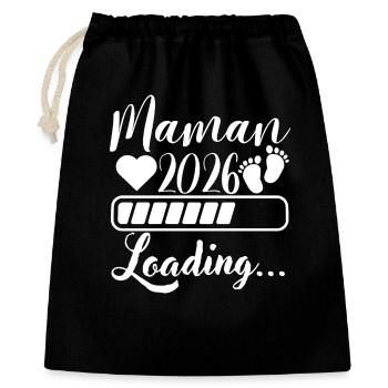 Maman 2026 Loading, Future Maman Cadeau Grossesse - Sac cadeau 40 x 50 cm - noir - Devant