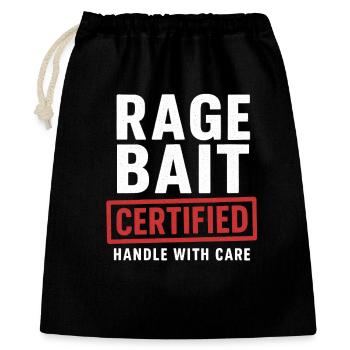 Rage Bait Certified Handle With Care, Funny - Gift Bag 40 x 50 cm - black - Front