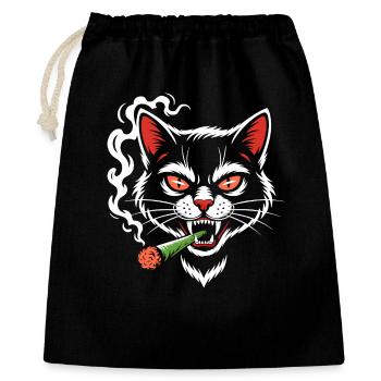 Angry cat with joint - Gift Bag 40 x 50 cm - black - Front