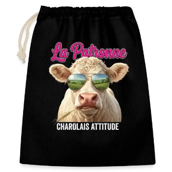 Charolais Cattle Breeding Breeder - Gift Bag 40 x 50 cm - black - Front