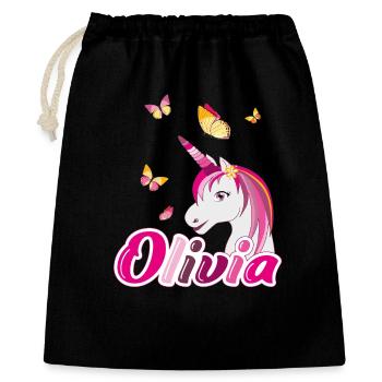Olivia Unicorn with Butterflies - Gift Bag 40 x 50 cm - black - Front