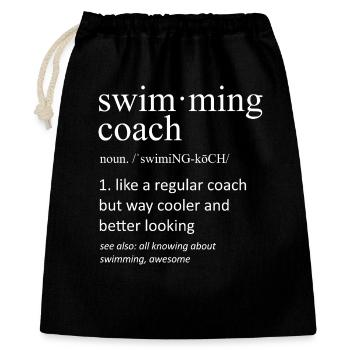 Schwimmtrainer-Definition Lustige Typografie - Geschenkbeutel aus Baumwolle (40 x 50 cm) - Schwarz - Vorne