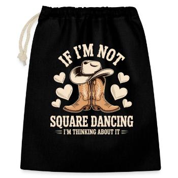 Square Dancing Square Dancer Geschenk - Geschenkbeutel aus Baumwolle (40 x 50 cm) - Schwarz - Vorne