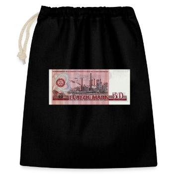 50 Mark der DDR - Geschenkbeutel aus Baumwolle (40 x 50 cm) - Schwarz - Vorne