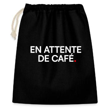 En attente de café humour matin - Sac cadeau 40 x 50 cm - noir - Devant