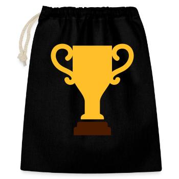 Pokal - Geschenkbeutel aus Baumwolle (40 x 50 cm) - Schwarz - Vorne