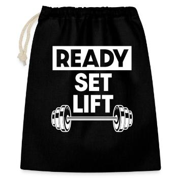 Ready Set Lift - Geschenkbeutel aus Baumwolle (40 x 50 cm) - Schwarz - Vorne