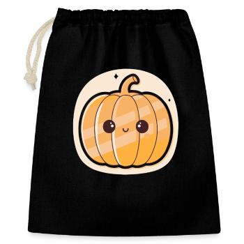 Citrouille kawaii lumineuse - Sac cadeau 40 x 50 cm - noir - Devant