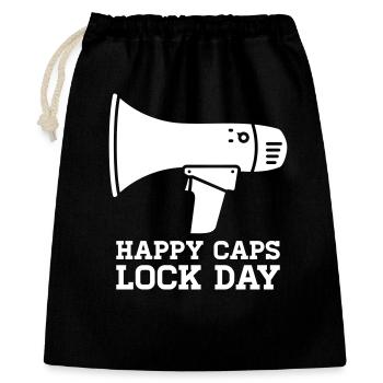 Megaphone Happy Caps Lock Day Nerd - Gift Bag 40 x 50 cm - black - Front