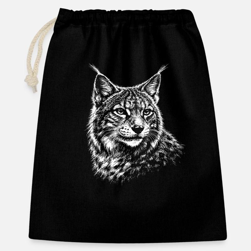 Lynx - realistic lynx graphics - Gift Bag 40 x 50 cm - black