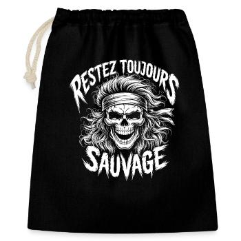 Crâne Bandana Restez Sauvage Skull - Sac cadeau 40 x 50 cm - noir - Devant