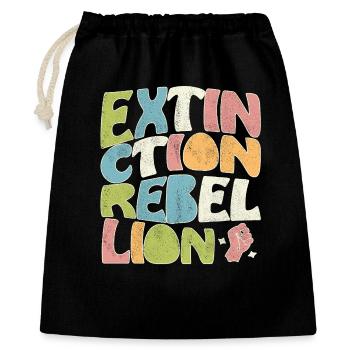 Extinction rebellion retro - Geschenkbeutel aus Baumwolle (40 x 50 cm) - Schwarz - Vorne