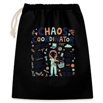 Maman coordinatrice du chaos - Sac cadeau 40 x 50 cm - noir - Devant