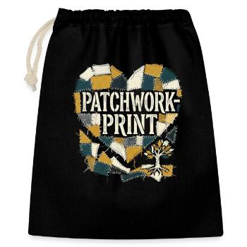 Patchwork Print - Geschenkbeutel aus Baumwolle (40 x 50 cm) - Schwarz - Vorne