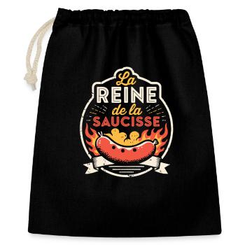 Reine de la Saucisse Badge - Sac cadeau 40 x 50 cm - noir - Devant