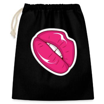 Pink Lips Pop Art Comic Retro Style - Gift Bag 40 x 50 cm - black - Front