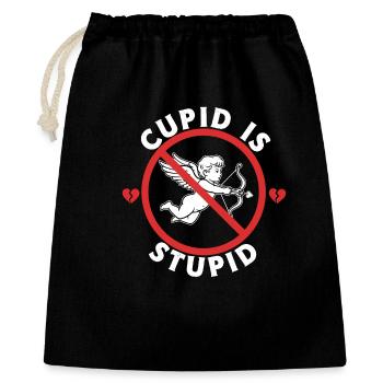 Cupidon est stupide. La haine à la Saint-Valentin. Anti-Valenti - Sac cadeau 40 x 50 cm - noir - Devant