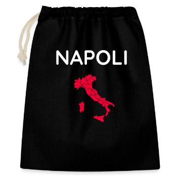 Napoli Neapel Naples Souvenir - Geschenkbeutel aus Baumwolle (40 x 50 cm) - Schwarz - Vorne
