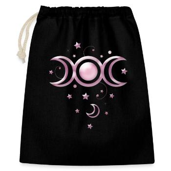 Lune Phases lunaires Wicca - Sac cadeau 40 x 50 cm - noir - Devant