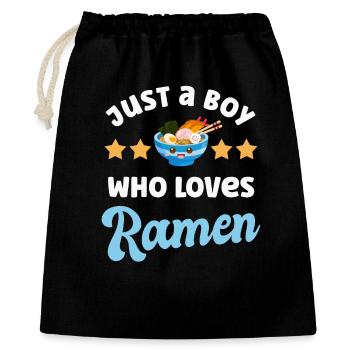 Ramen Nudeln - Geschenkbeutel aus Baumwolle (40 x 50 cm) - Schwarz - Vorne