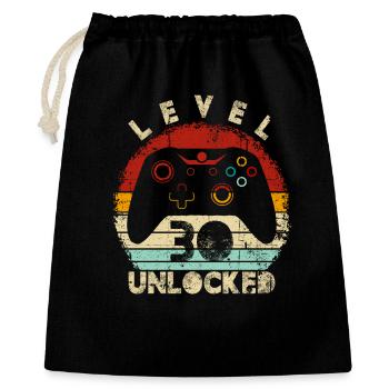 Levelfreigeschalteter Controller Retro - Geschenkbeutel aus Baumwolle (40 x 50 cm) - Schwarz - Vorne