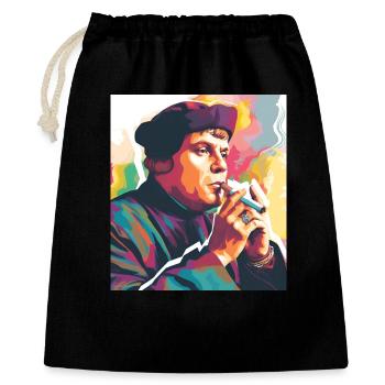 Martin Luther smoking - Gift Bag 40 x 50 cm - black - Front