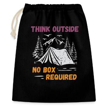 Camping, Randonnée, Forêt - Pensez à l’extérieur - Sac cadeau 40 x 50 cm - noir - Devant