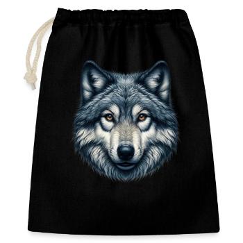 Loup - Sac cadeau 40 x 50 cm - noir - Devant