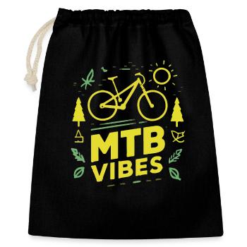 Mountainbiken MTB Vibes - Geschenkbeutel aus Baumwolle (40 x 50 cm) - Schwarz - Vorne