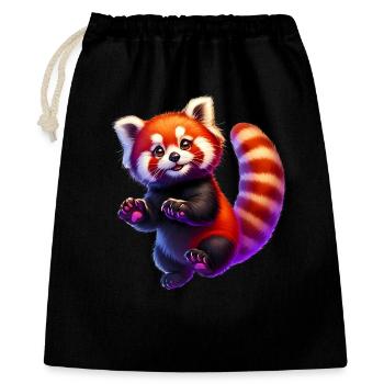 Kleiner Panda - Geschenkbeutel aus Baumwolle (40 x 50 cm) - Schwarz - Vorne