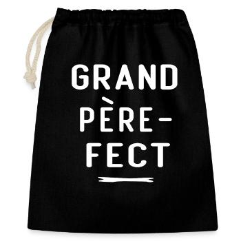 Grand Père-Fect, français pour grand-père T-Shirt - Sac cadeau 40 x 50 cm - noir - Devant