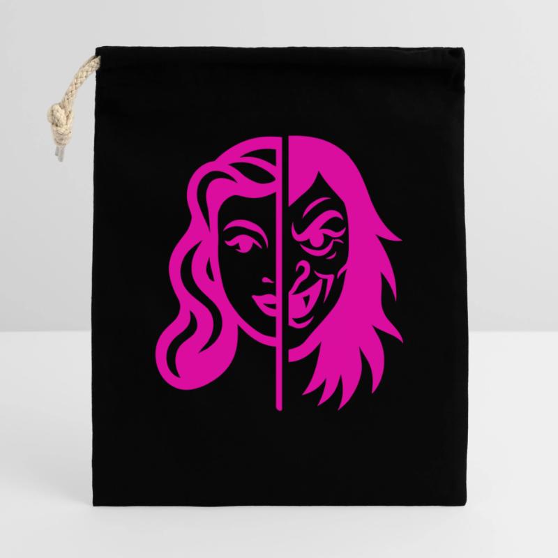 Split Face Kontrast Geschenkbeutel aus Baumwolle (40 x 50 cm)